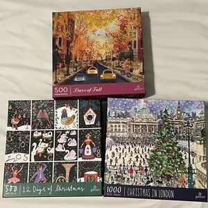 NEW Gibsons Puzzle Set - Days of Fall, 12 Days of Christmas, Christmas in London